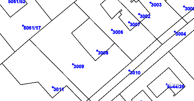 Parcela st. 3008 v KÚ Sviadnov, Katastrální mapa