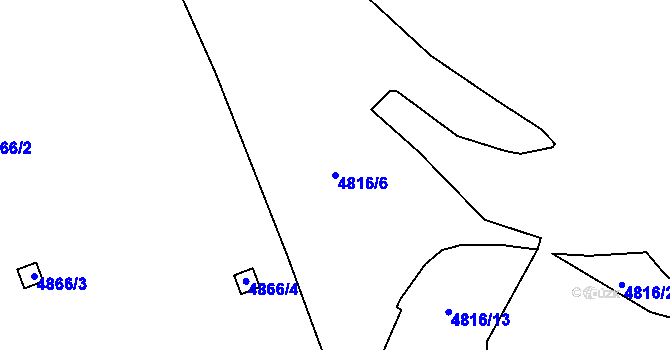 Parcela st. 4816/6 v KÚ Sviadnov, Katastrální mapa