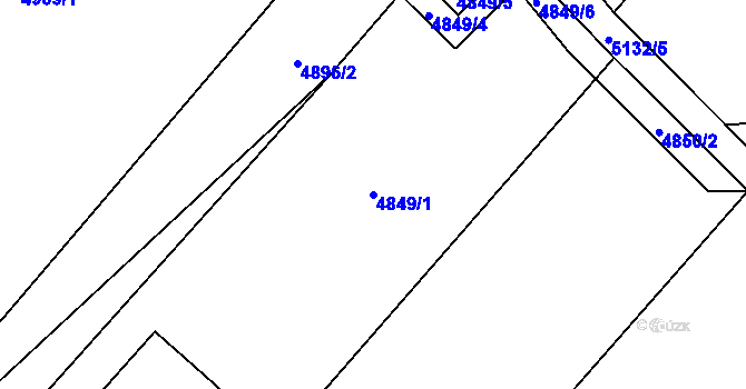 Parcela st. 4849/1 v KÚ Sviadnov, Katastrální mapa