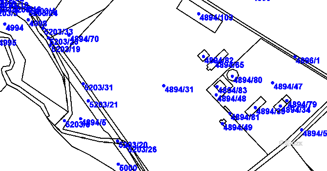 Parcela st. 4894/31 v KÚ Sviadnov, Katastrální mapa