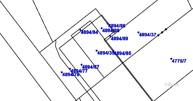 Parcela st. 4894/35 v KÚ Sviadnov, Katastrální mapa