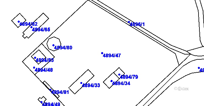 Parcela st. 4894/47 v KÚ Sviadnov, Katastrální mapa