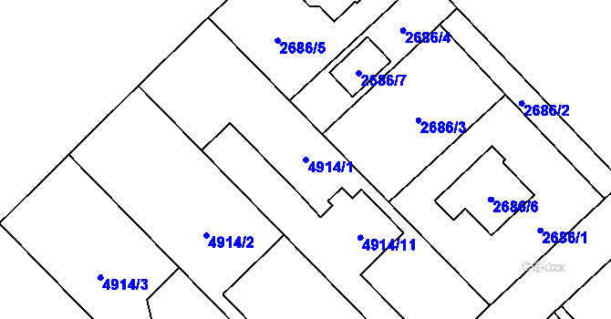 Parcela st. 4914/1 v KÚ Sviadnov, Katastrální mapa