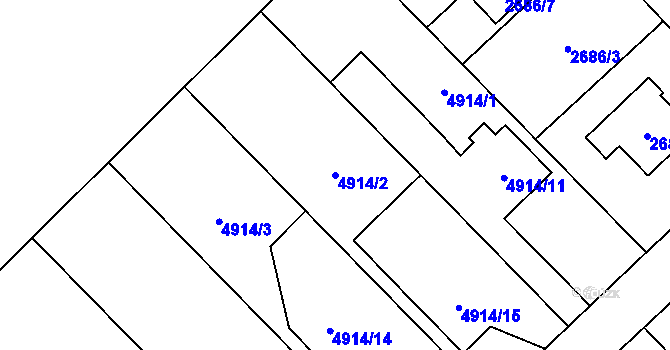 Parcela st. 4914/2 v KÚ Sviadnov, Katastrální mapa