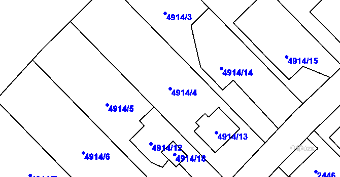 Parcela st. 4914/4 v KÚ Sviadnov, Katastrální mapa