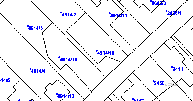 Parcela st. 4914/15 v KÚ Sviadnov, Katastrální mapa