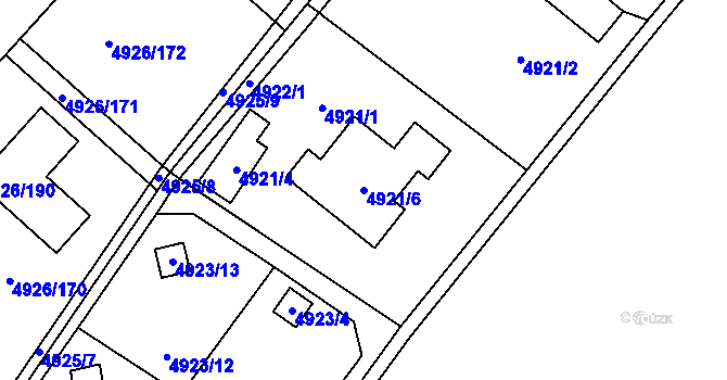 Parcela st. 4921/6 v KÚ Sviadnov, Katastrální mapa
