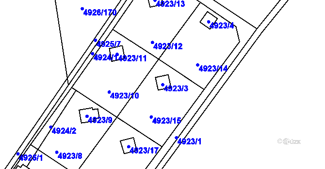 Parcela st. 4923/3 v KÚ Sviadnov, Katastrální mapa