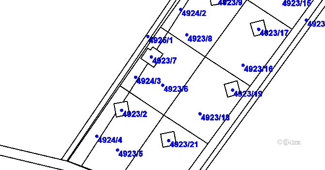 Parcela st. 4923/6 v KÚ Sviadnov, Katastrální mapa