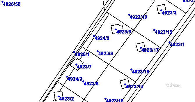 Parcela st. 4923/8 v KÚ Sviadnov, Katastrální mapa