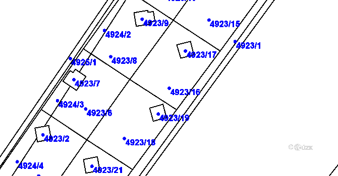 Parcela st. 4923/16 v KÚ Sviadnov, Katastrální mapa