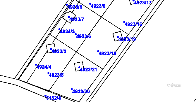 Parcela st. 4923/18 v KÚ Sviadnov, Katastrální mapa