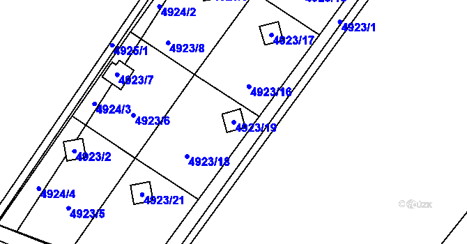Parcela st. 4923/19 v KÚ Sviadnov, Katastrální mapa
