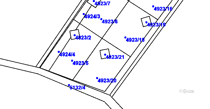 Parcela st. 4923/21 v KÚ Sviadnov, Katastrální mapa