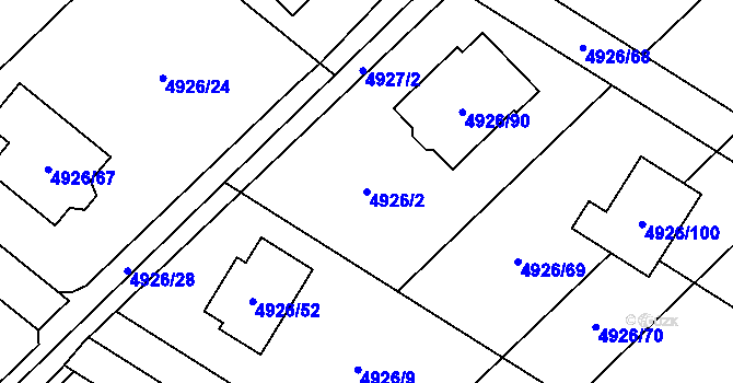 Parcela st. 4926/2 v KÚ Sviadnov, Katastrální mapa