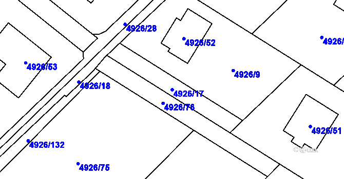 Parcela st. 4926/17 v KÚ Sviadnov, Katastrální mapa