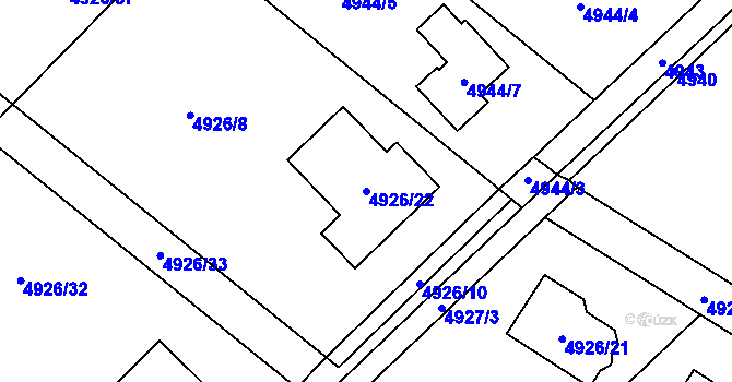 Parcela st. 4926/22 v KÚ Sviadnov, Katastrální mapa