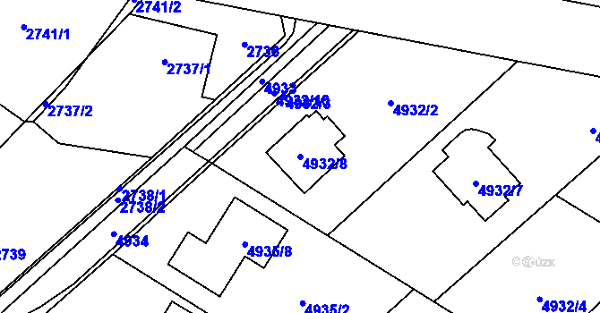 Parcela st. 4932/8 v KÚ Sviadnov, Katastrální mapa
