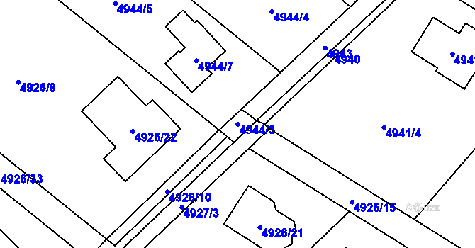 Parcela st. 4944/3 v KÚ Sviadnov, Katastrální mapa