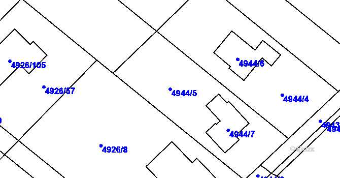 Parcela st. 4944/5 v KÚ Sviadnov, Katastrální mapa