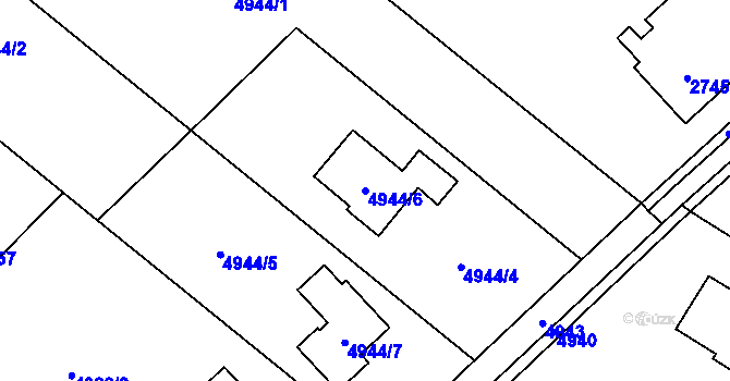 Parcela st. 4944/6 v KÚ Sviadnov, Katastrální mapa