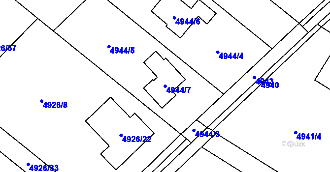 Parcela st. 4944/7 v KÚ Sviadnov, Katastrální mapa