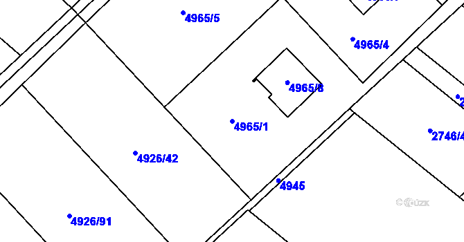 Parcela st. 4965/1 v KÚ Sviadnov, Katastrální mapa