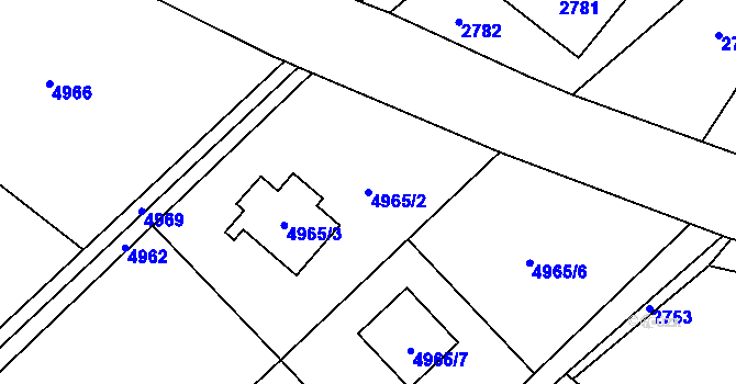 Parcela st. 4965/2 v KÚ Sviadnov, Katastrální mapa