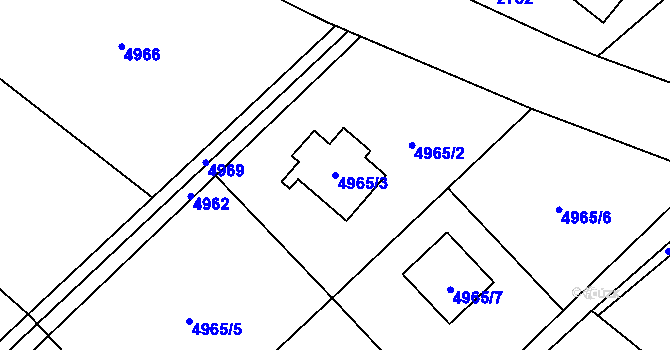 Parcela st. 4965/3 v KÚ Sviadnov, Katastrální mapa