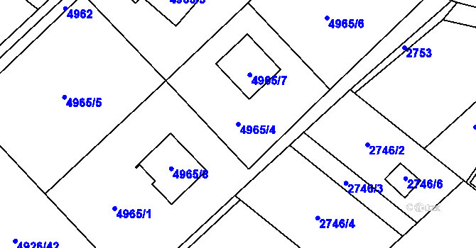 Parcela st. 4965/4 v KÚ Sviadnov, Katastrální mapa