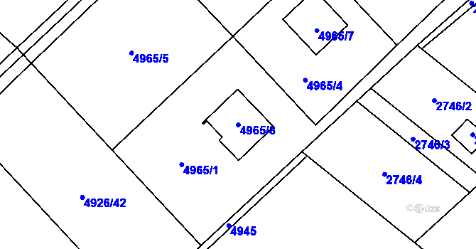 Parcela st. 4965/8 v KÚ Sviadnov, Katastrální mapa