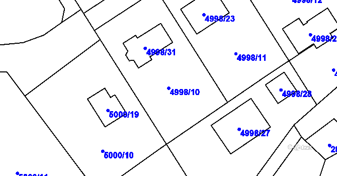 Parcela st. 4998/10 v KÚ Sviadnov, Katastrální mapa