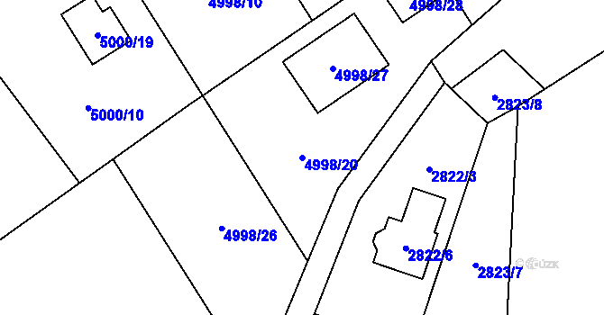 Parcela st. 4998/20 v KÚ Sviadnov, Katastrální mapa