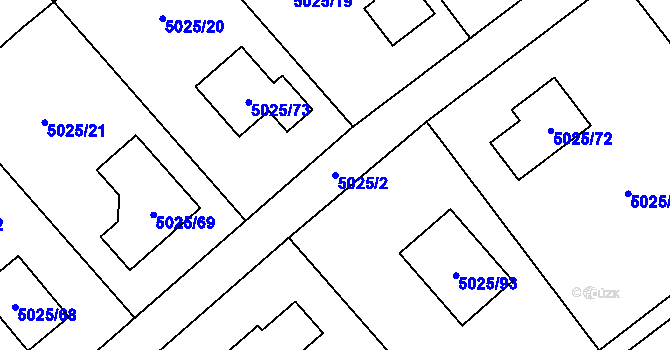 Parcela st. 5025/2 v KÚ Sviadnov, Katastrální mapa
