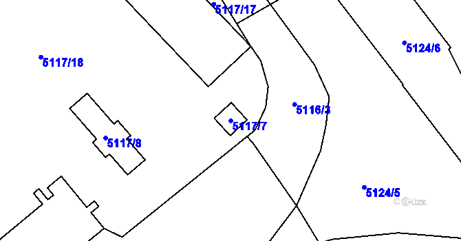 Parcela st. 5117/7 v KÚ Sviadnov, Katastrální mapa