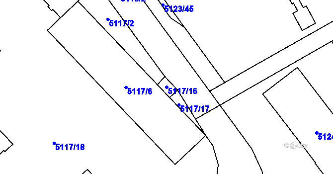 Parcela st. 5117/16 v KÚ Sviadnov, Katastrální mapa