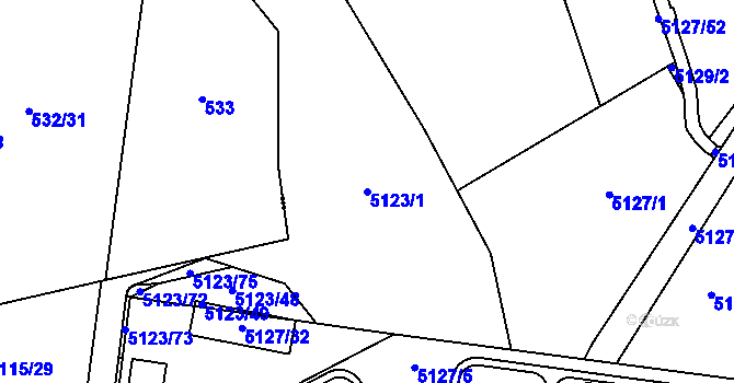 Parcela st. 5123/1 v KÚ Sviadnov, Katastrální mapa