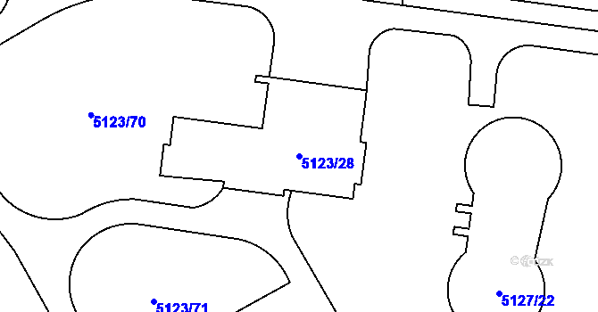 Parcela st. 5123/28 v KÚ Sviadnov, Katastrální mapa