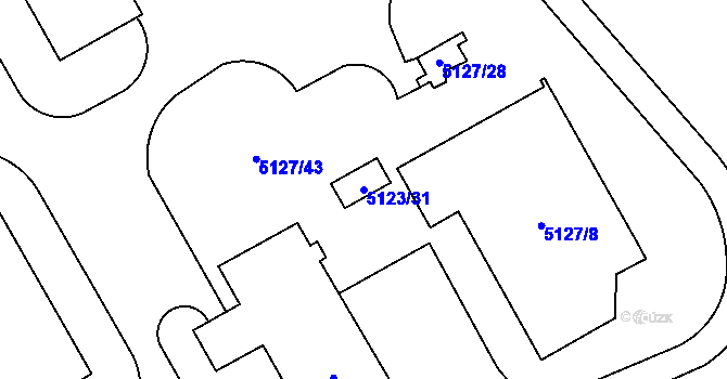 Parcela st. 5123/31 v KÚ Sviadnov, Katastrální mapa
