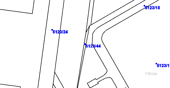 Parcela st. 5123/44 v KÚ Sviadnov, Katastrální mapa