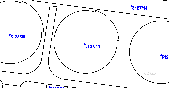 Parcela st. 5127/11 v KÚ Sviadnov, Katastrální mapa