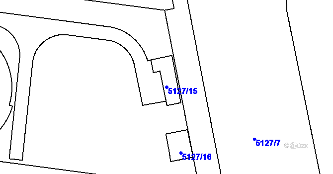 Parcela st. 5127/15 v KÚ Sviadnov, Katastrální mapa