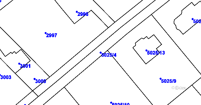 Parcela st. 5025/4 v KÚ Sviadnov, Katastrální mapa