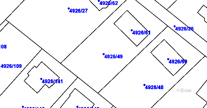Parcela st. 4926/49 v KÚ Sviadnov, Katastrální mapa