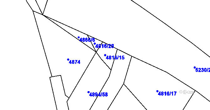 Parcela st. 4816/15 v KÚ Sviadnov, Katastrální mapa