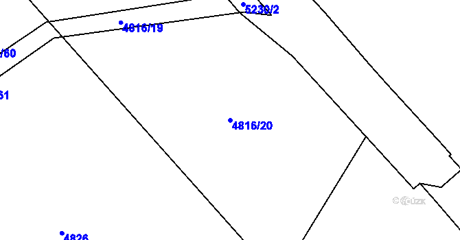 Parcela st. 4816/20 v KÚ Sviadnov, Katastrální mapa