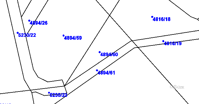 Parcela st. 4894/60 v KÚ Sviadnov, Katastrální mapa