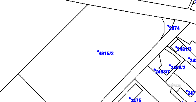 Parcela st. 4915/2 v KÚ Sviadnov, Katastrální mapa