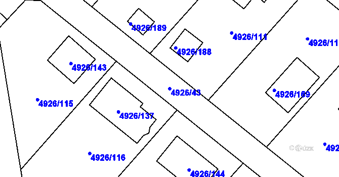 Parcela st. 4926/43 v KÚ Sviadnov, Katastrální mapa