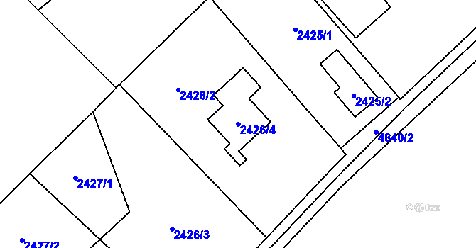 Parcela st. 2426/4 v KÚ Sviadnov, Katastrální mapa
